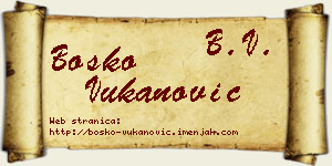 Boško Vukanović vizit kartica